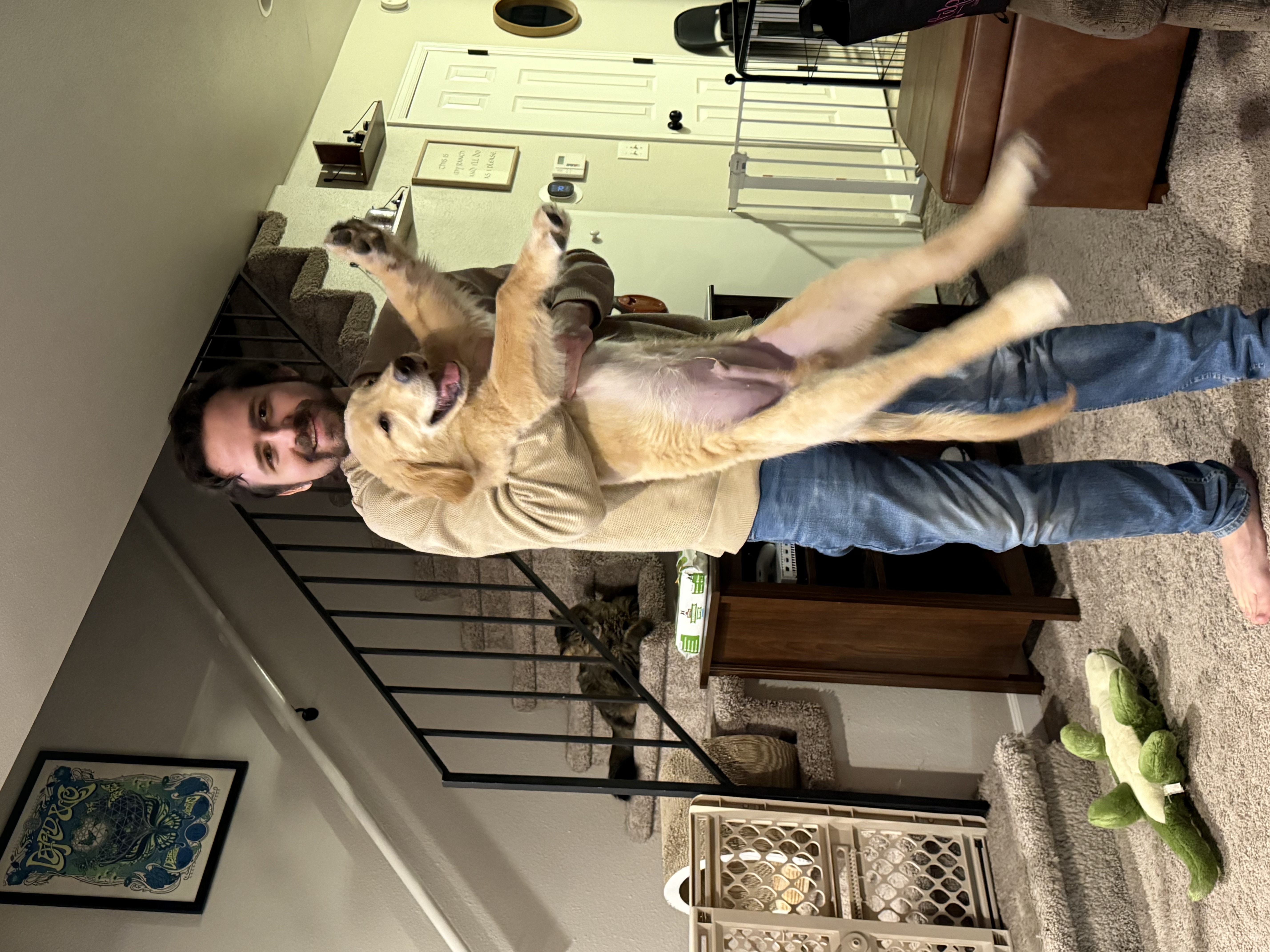 Sam Gardner and his Golden Retriever Rudy